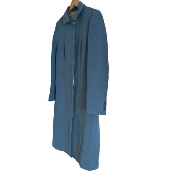 J.Crew lady day topcoat Blue Wool Collard Long Overcoat Size 4 - Picture 5 of 13